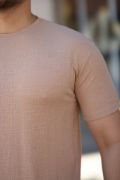 Erkek Ağaç Kabuğu Desenli Kısa Kollu T-shirt resmi